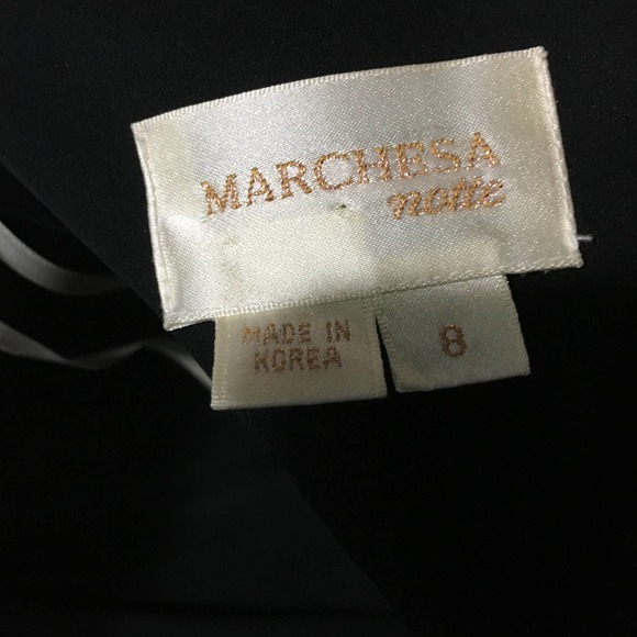 Marchesa Notte Women's Silk Formal Strapless Goddess Gown Size 8 Black/Gold - Picture 9 of 11